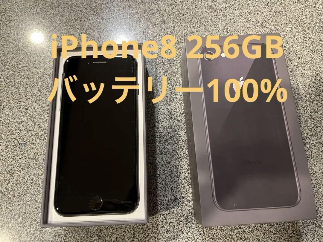 iPhone8 256gb バッテリー100% simフリー カメラ故障（極美品