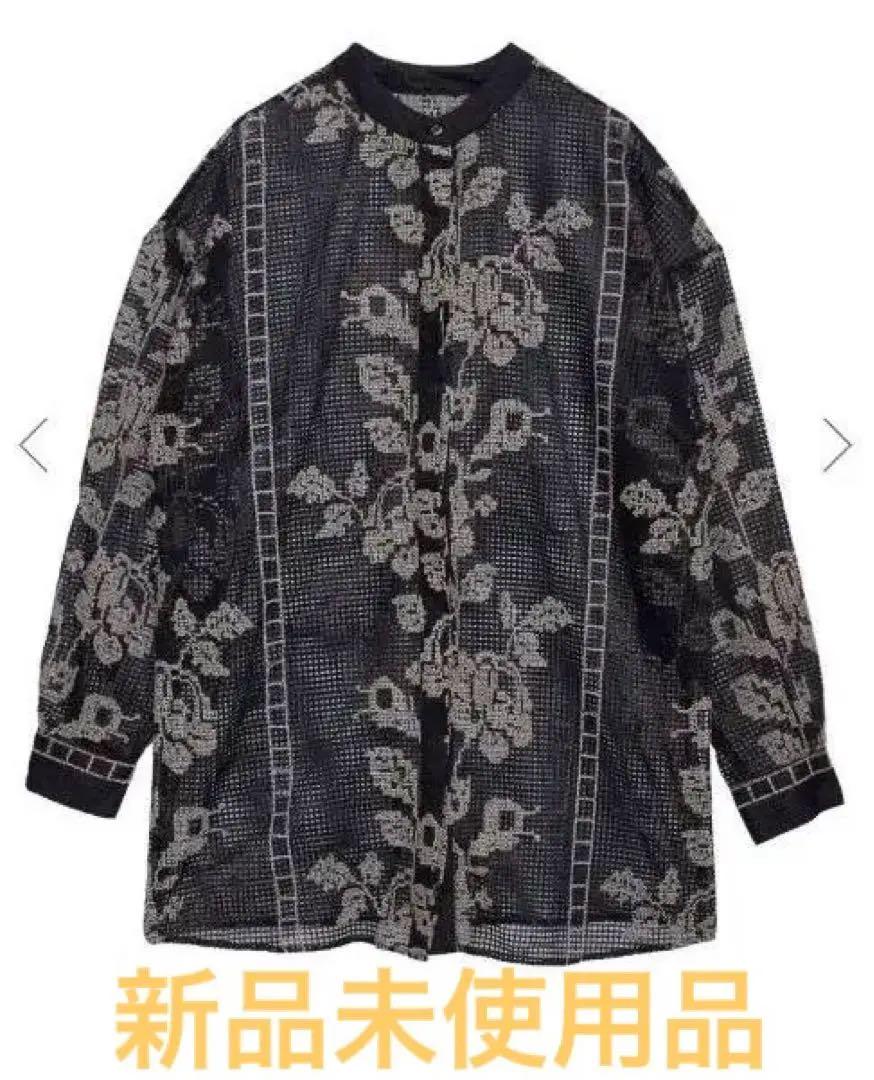 美品AMERI MEDI CROSS STITCH LIKE SHIRT 黒 Ameri（アメリ）の「MEDI CROSS STITCH LIKE SHIRT（シャツ