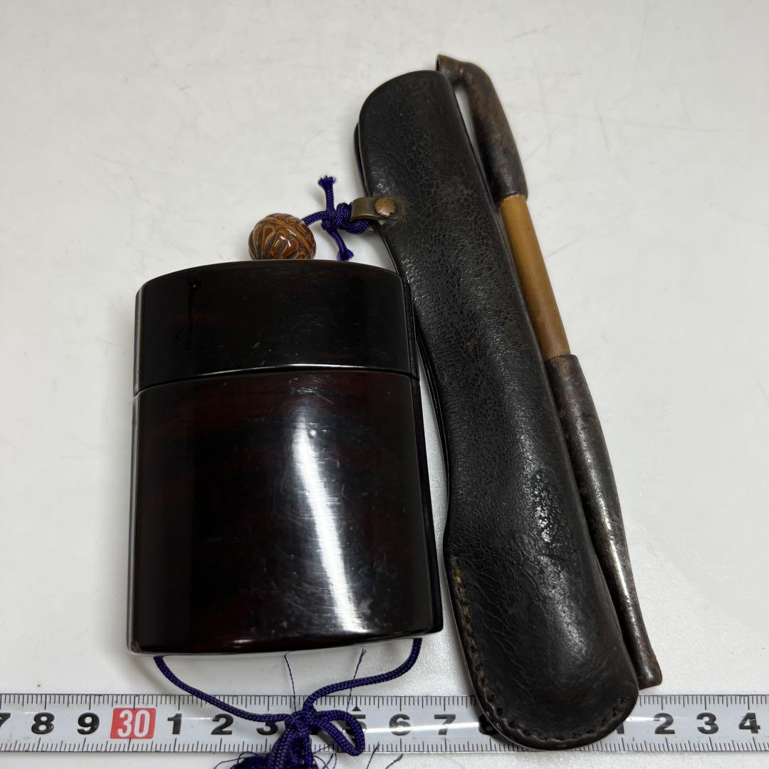 専用　江戸時代　骨製　キセル筒極上タバコ176g 東Y6-0507☆2Fタウチ 江戸時代 鹿角製 キセル筒 銀煙管皮型 煙草入れ トコヒ 東さ5
