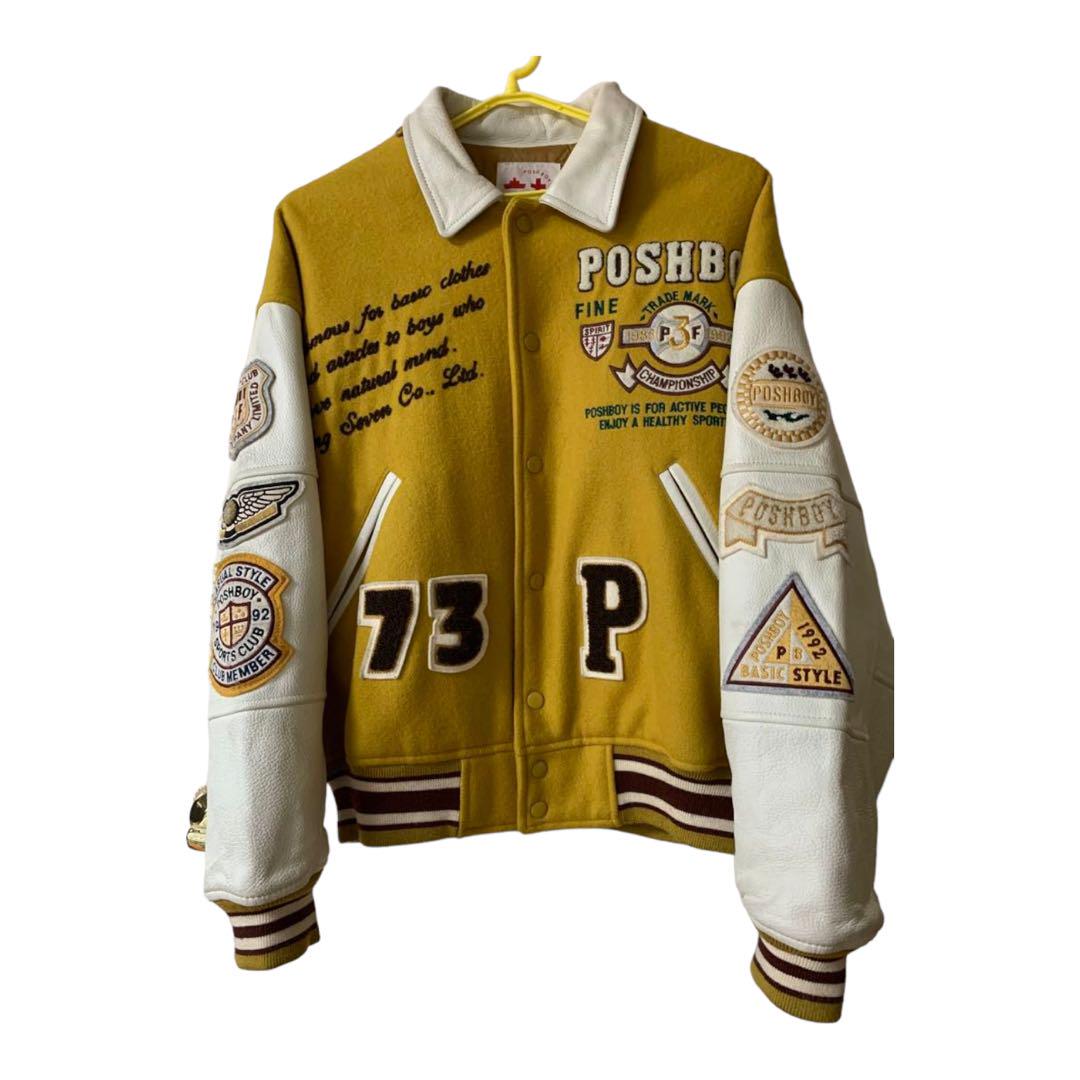 POSH BOY 80s ビンテージ 5周年記念 バックロゴ 袖革 スタジャン POSH BOY 80s ビンテージ 5周年記念 バックロゴ 袖革 スタジャン