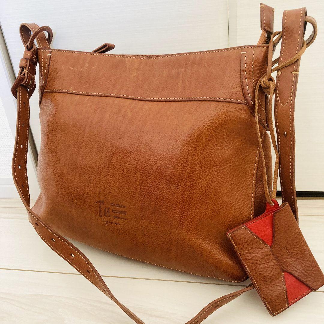 genten ゲンテン ショルダーバッグ 本革　レザー　ブラウン 151 ゲンテン genten ショルダーバッグ ブラウン BR 茶色 牛革