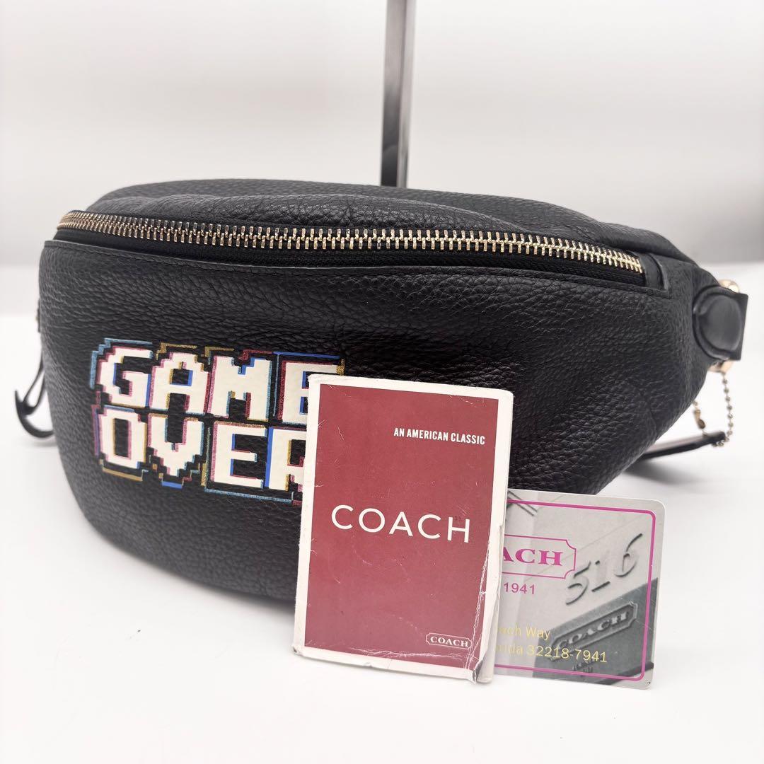 ●極美品　希少　コーチ　パックマン　ボディバッグ　ウエストバッグ　ゲームオーバー ○極美品 希少 コーチ パックマン ボディバッグ ウエストバッグ