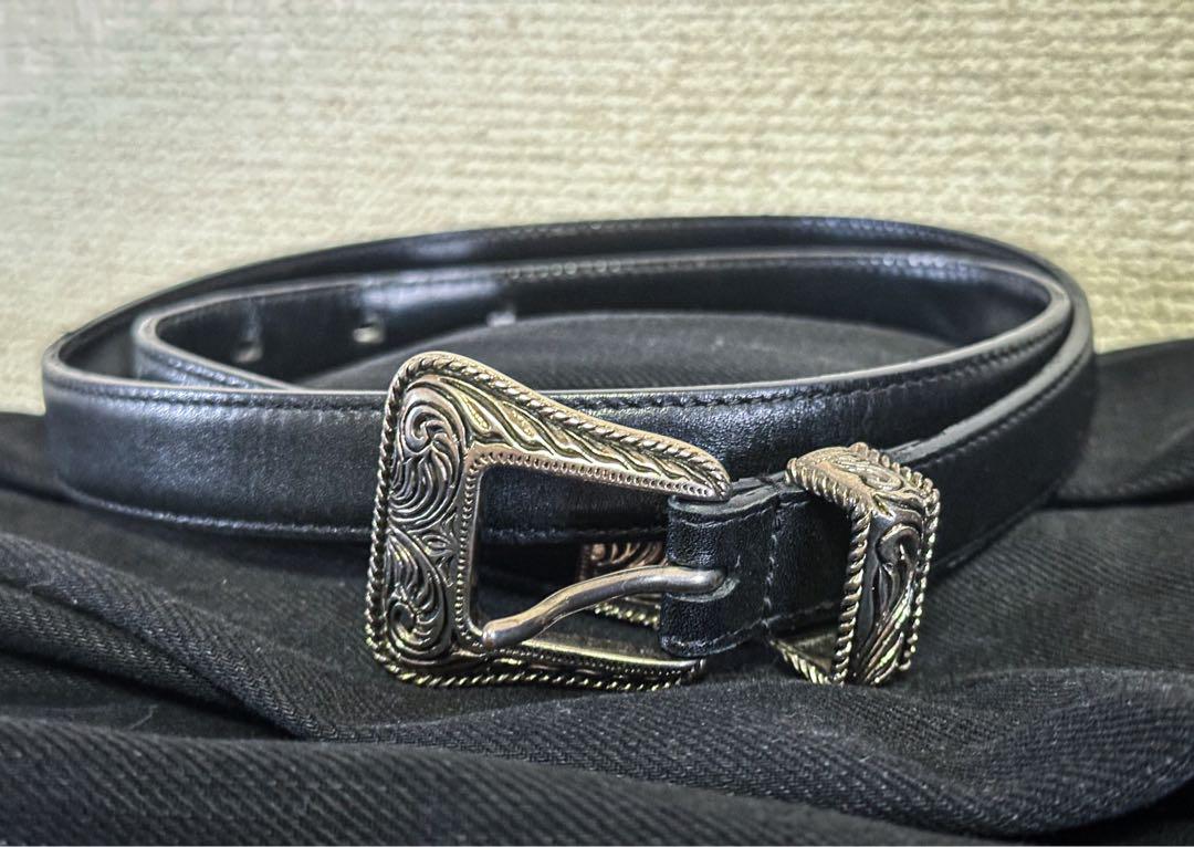 Saint Laurent エディ期 ウエスタンバックルベルト 80（サン