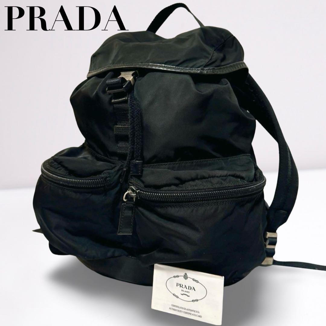 【匿名配送】PRADAプラダ　三角プレート　リュック　❤︎ リュックサック 三角プレート グレー ブラック（2024/11/27買取
