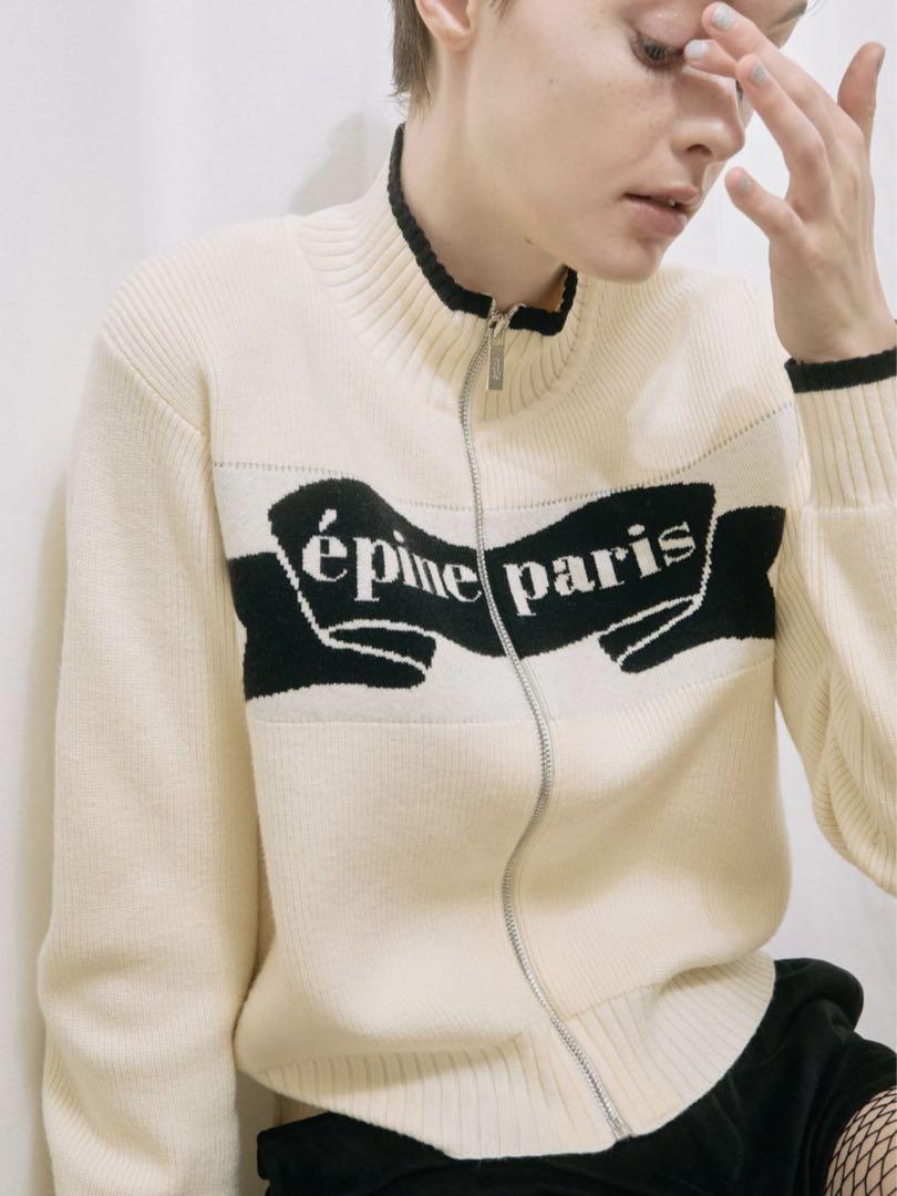 épine paris ribbon zip knit アイボリー（Merry Christmas