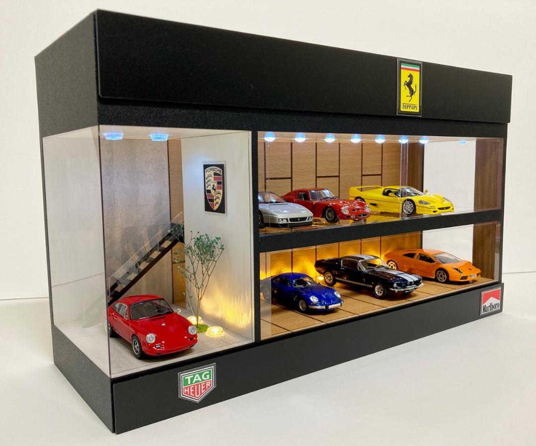 1/43展示13台可・WH&BK・2層式ディスプレーBOX / ネオジオラマ 1/43展示13台可・WH&BK・2層式ディスプレーBOX / ネオジオラマの