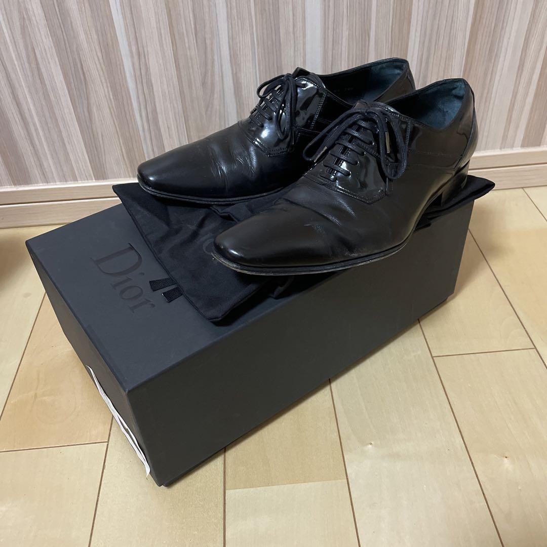 Dior Homme ベビーラムとレザーの コンビネーション　ドレスシューズ 返品可 ディオールオム DiorHOMME 外羽根 プレーントゥ シューズ