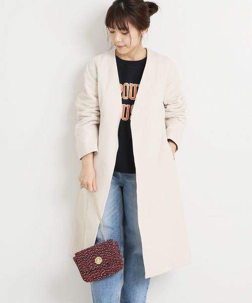 Spick & Span Vネックラインリバーコート（リバーロングコート