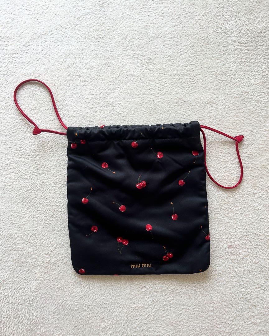 miu miu チェリー柄 巾着バッグ miu miu チェリー柄 巾着バッグ（レディース】デザイナーズ