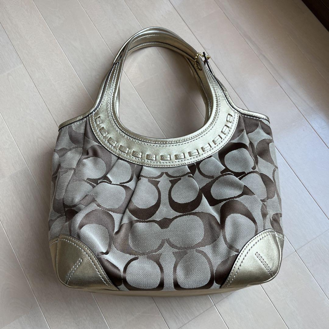極美品 コーチ トートバッグ  F70074 PVC ストライプ A4収納 期間限定価格 極美品 COACH コーチ トートバッグ 肩掛け