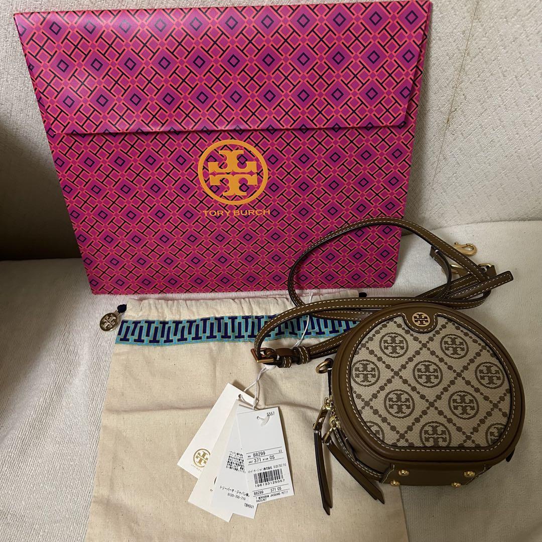 正規品 トリーバーチ Tモノグラム ジャカード プチムーンバッグ