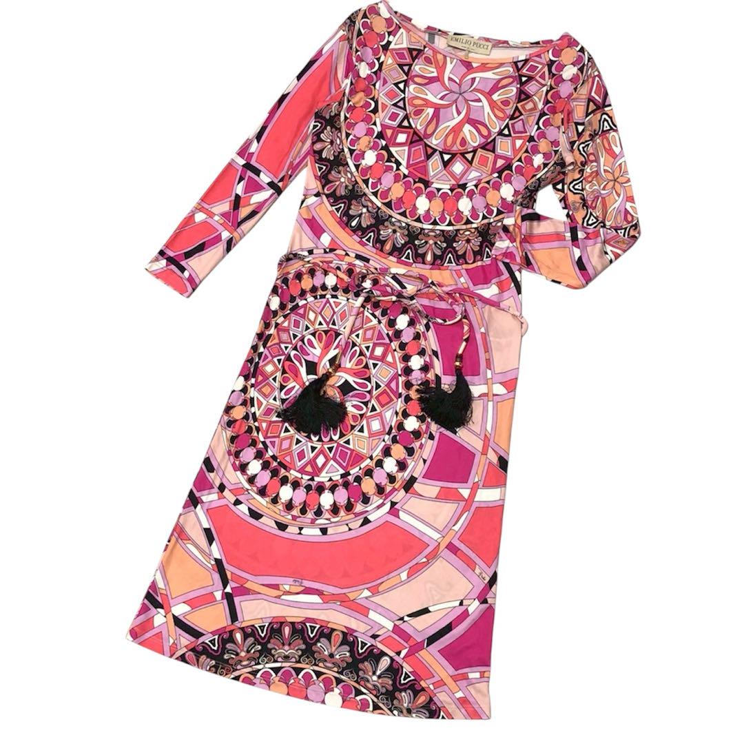 EMILIO PUCCI ワンピース 美品◎プッチ柄◎Emilio Pucci エミリオプッチ 38サイズ