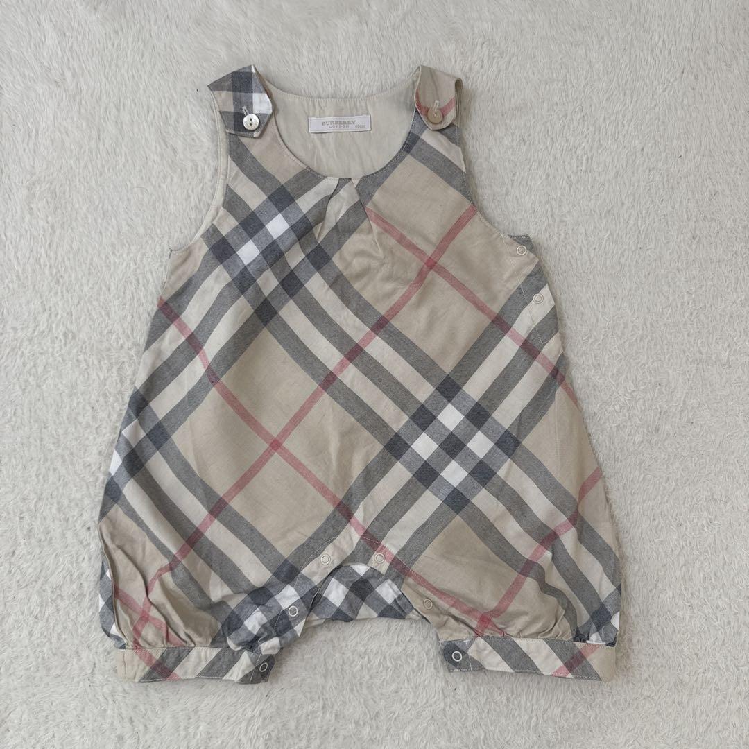 き　BURBERRY チェック柄ロンパース 80cm 美品 BURBERRY チェック柄ロンパース - メルカリ