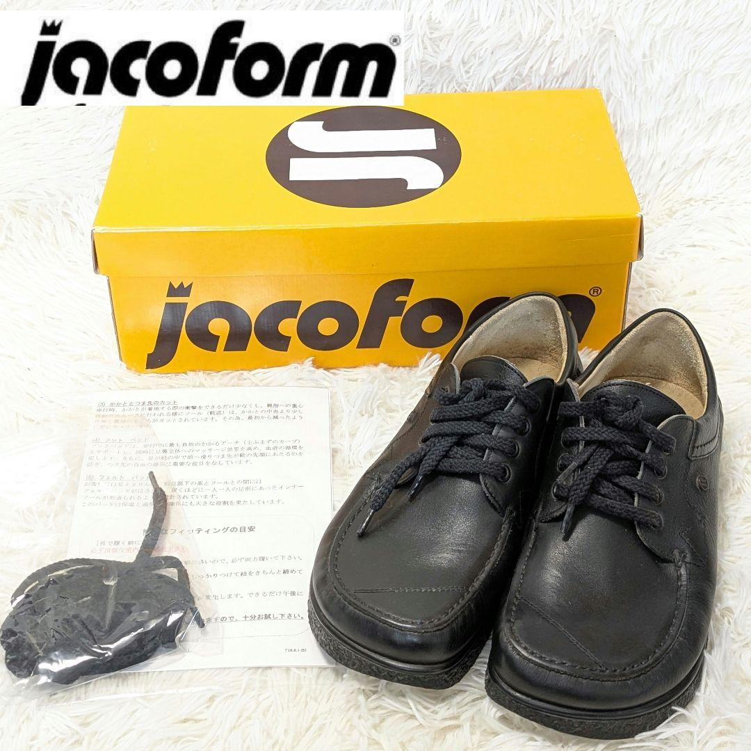【超美品】jacoform ヤコフォーム レザーコンフォートシューズ 71/2 jacoform ヤコフォーム jf338bl ブラック 3E クラシックタイプ