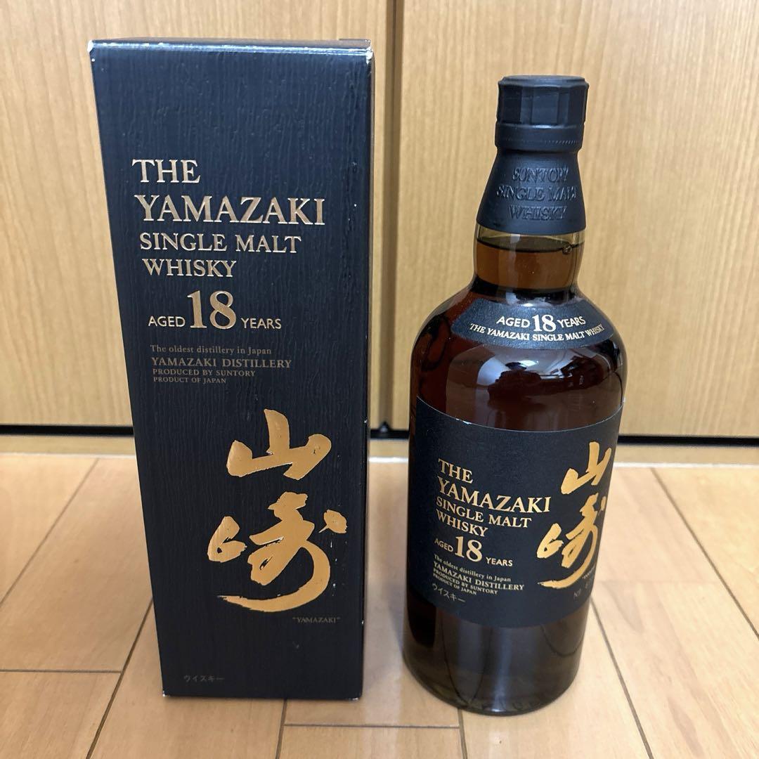 山崎18年未開封。箱はバランタイン３０年の木箱を用意しました！ 山崎18年未開封。箱はバランタイン30年の木箱を用意しました！