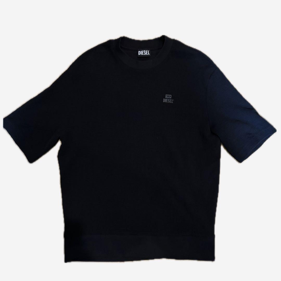 極美品 DIESEL ディーゼル 現行タグ ワッフル サマーニット シャツ XL Diesel ☆ M-Onerva-Top Cut-Out Knit Top Plaque Pink ~ XXS