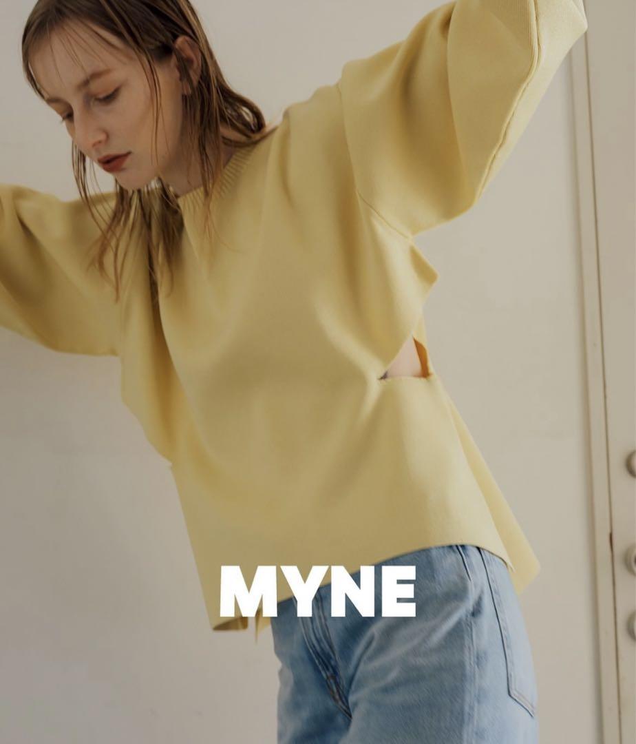 SIDE SLIT KNIT/YELLOW MYNE なぐもふうかちゃん（MYNE （マイネ