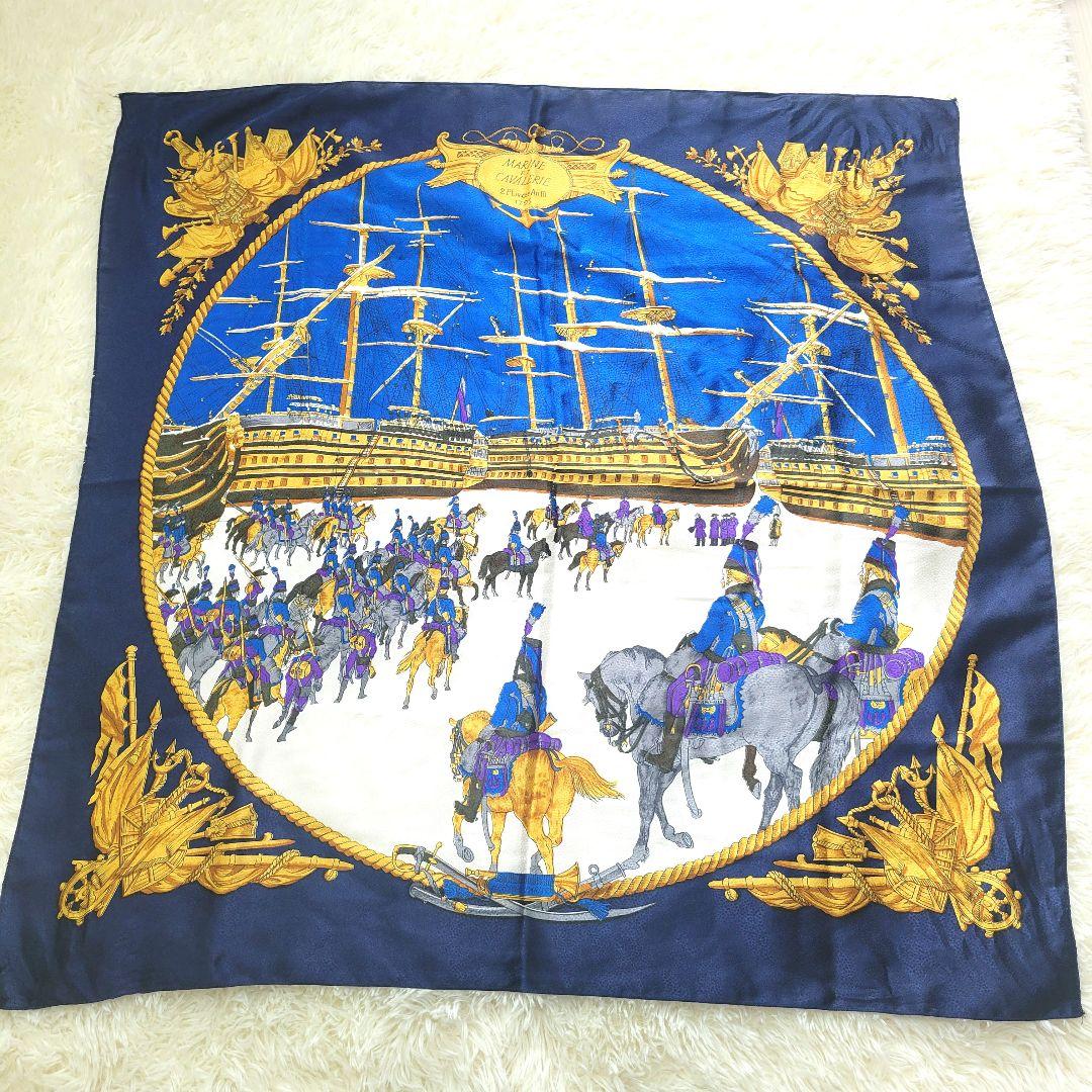 エルメス　カレ　海と騎兵隊　（MARINE ET CAVALERIE) HERMES】エルメス カレ90 MARINE ET CAVALERIE 海と騎兵隊