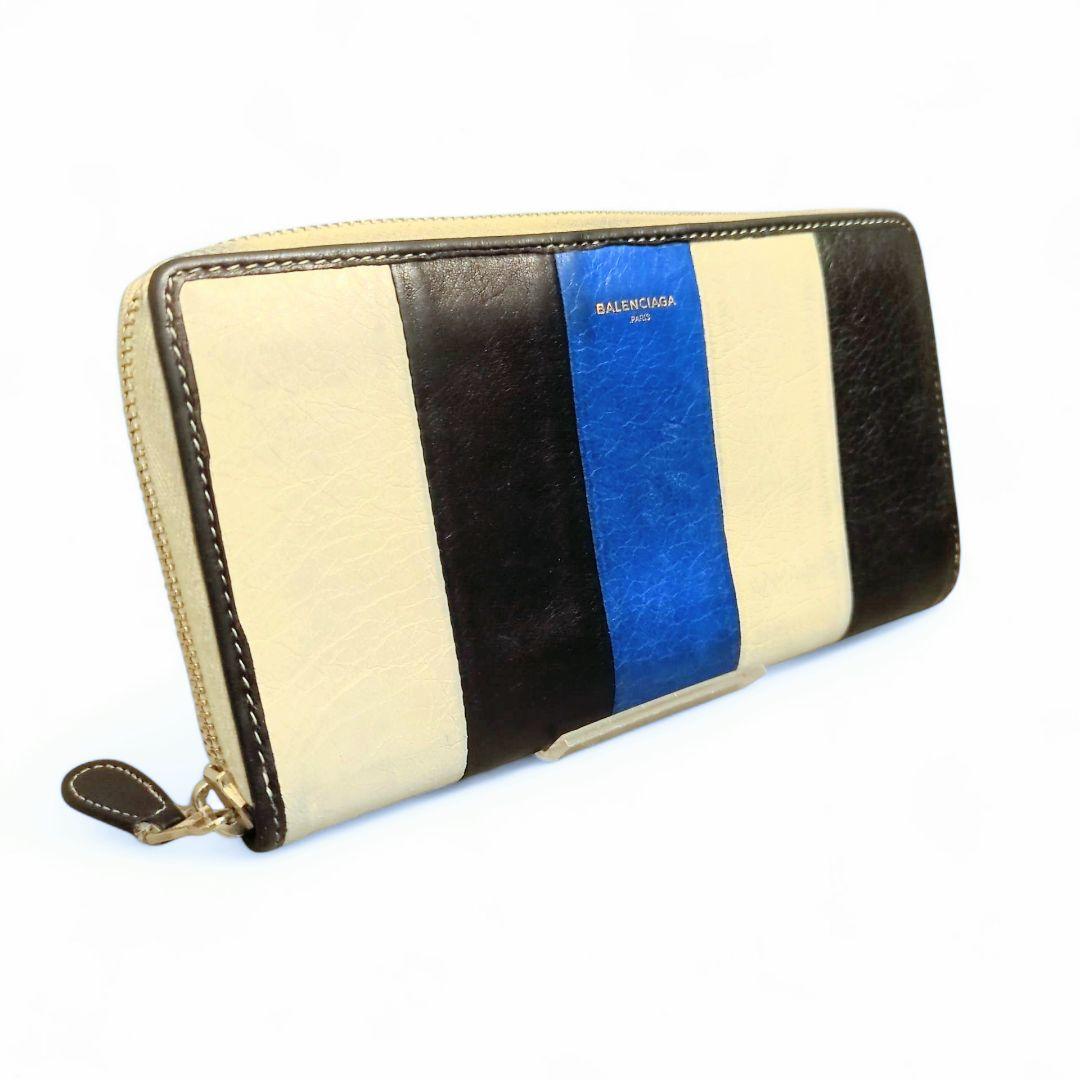 BALENCIAGA バレンシアガ BAZAR バザール 長財布 ストライプ BALENCIAGA バレンシアガ BAZAR バザール 長財布 ストライプ