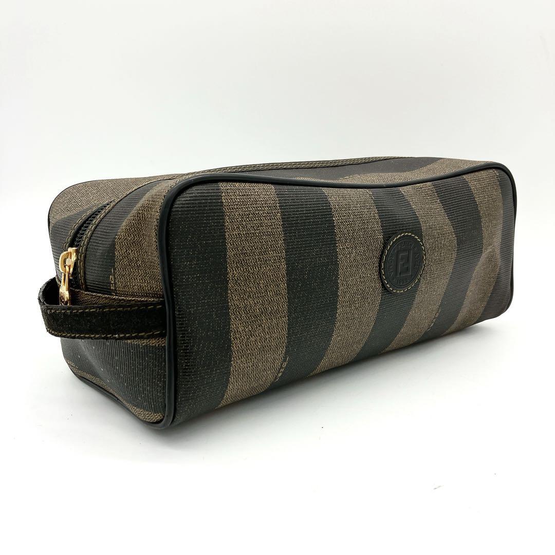 FENDI】セカンドバッグ ポーチ ペカン柄 ゴールド金具 PVC