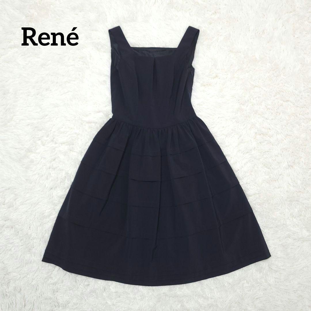 美品】René ルネ ノースリーブワンピース 膝丈 ティアード A