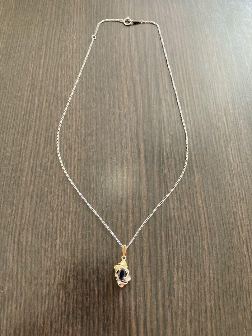 現行品 e.m. k18 サファイヤ ダイヤモンド ネックレス 2025 Spring/Summer Collection】K18PG ダイヤモンド ネックレス