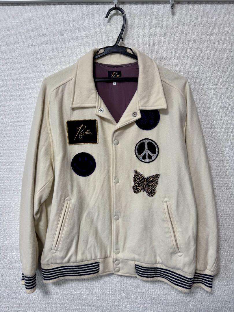 値下げ〇 NEEDLES STUDIOUS別注　VARSITY JACKET NEEDLES STUDIOUS別注 VARSITY JACKET ホワイト L（Needles