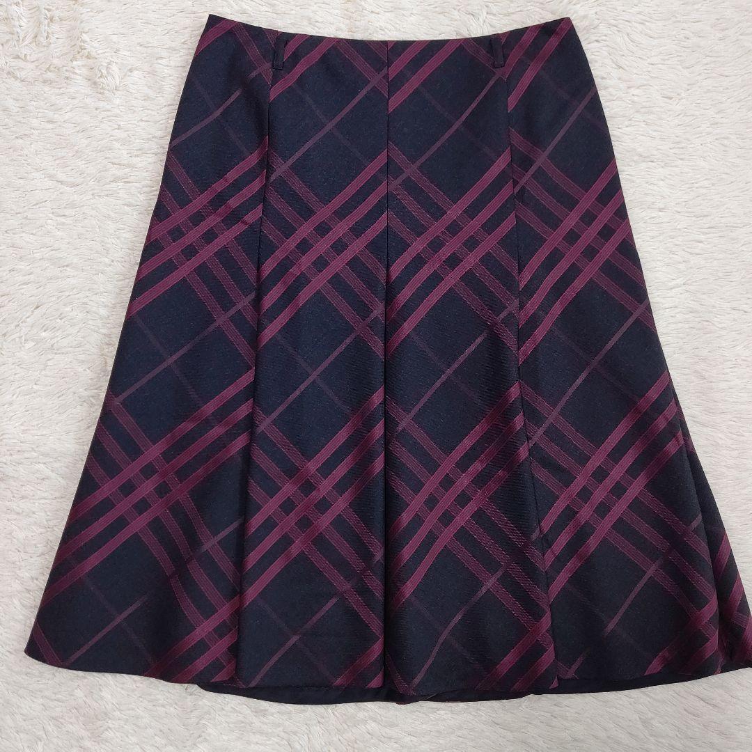 【美品】BURBERRY LONDON バーバリー シルクスカート 44 新品BURBERRY LONDON シルクスカート44