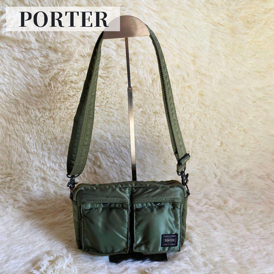 美品】\希少/ POTER タンカー ショルダーバッグ カーキ ポーター