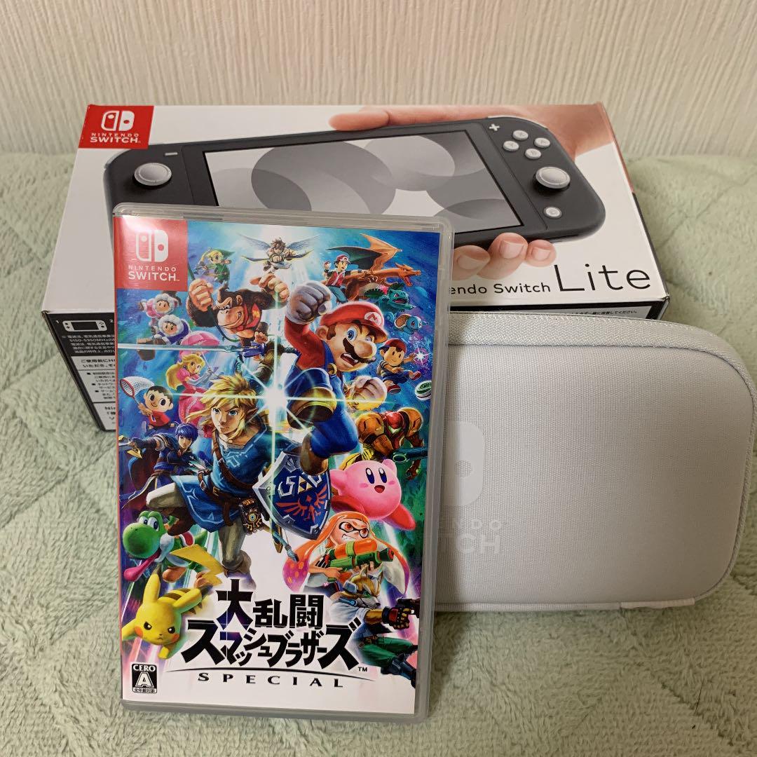 Nintendo Switch Lite 大乱闘スマッシュブラザーズ付き Nintendo Switch - ニンテンドースイッチライト本体グレーと