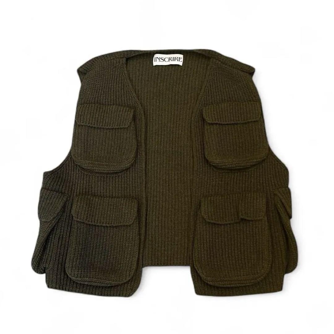 INSCRIRE ベスト INSCRIRE WOOL JERSEY FIELD VEST ニットベスト（INSCRIRE