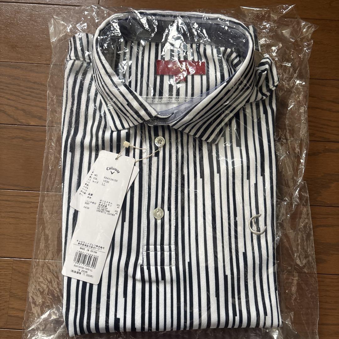 値下げしました。Callaway ストライプシャツ LL （買い保障