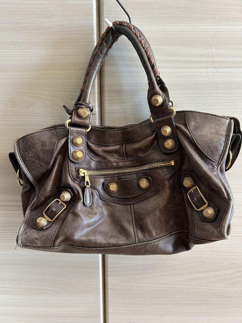 バレンシアガ BALENCIAGA 本革 ブラウンレザーバッグ （○超美品