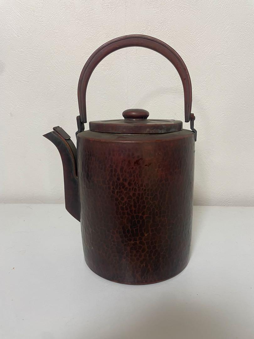 茶道具　銅瓶　刻印あり　鑑定済み 水差銅瓶 茶道具銅製 寸筒形状水次 （栗山園オンライン通販部