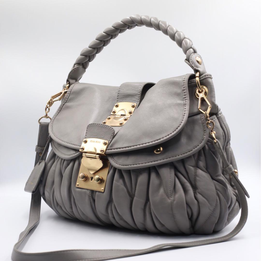 miu miu ミュウミュウ マテラッセ 2way ハンドバッグ 金具