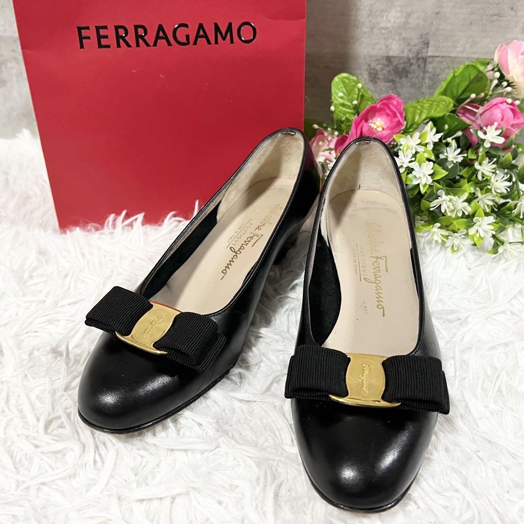 美品 フェラガモ ヴァラ パンプス ブラック レザー 定番 リボン ローヒール 楽天市場】フェラガモ ヴァラ（靴）の通販