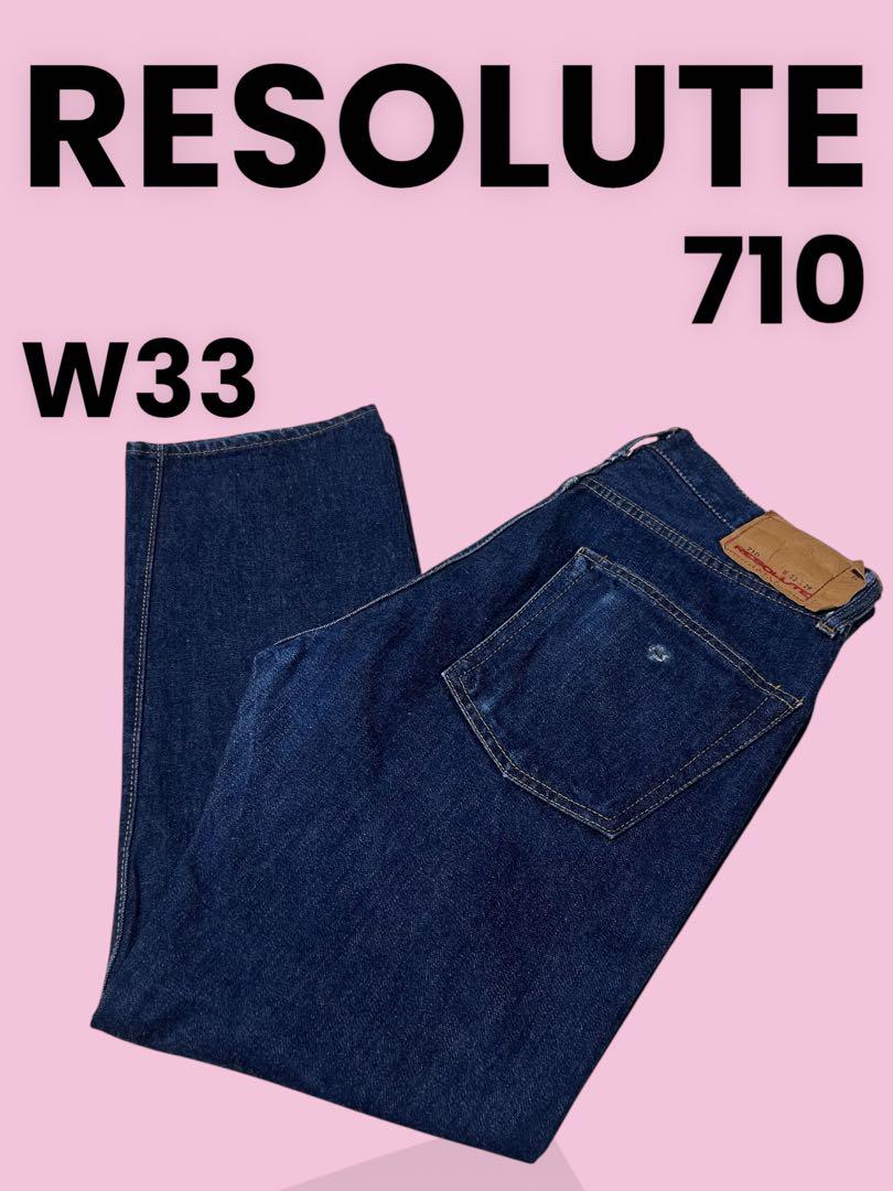 RESOLUTE リゾルト 710 デニム 濃紺 耳付 W33 RESOLUTE リゾルト 710 デニム 濃紺 耳付 W33（RESOLUTE 710 W33