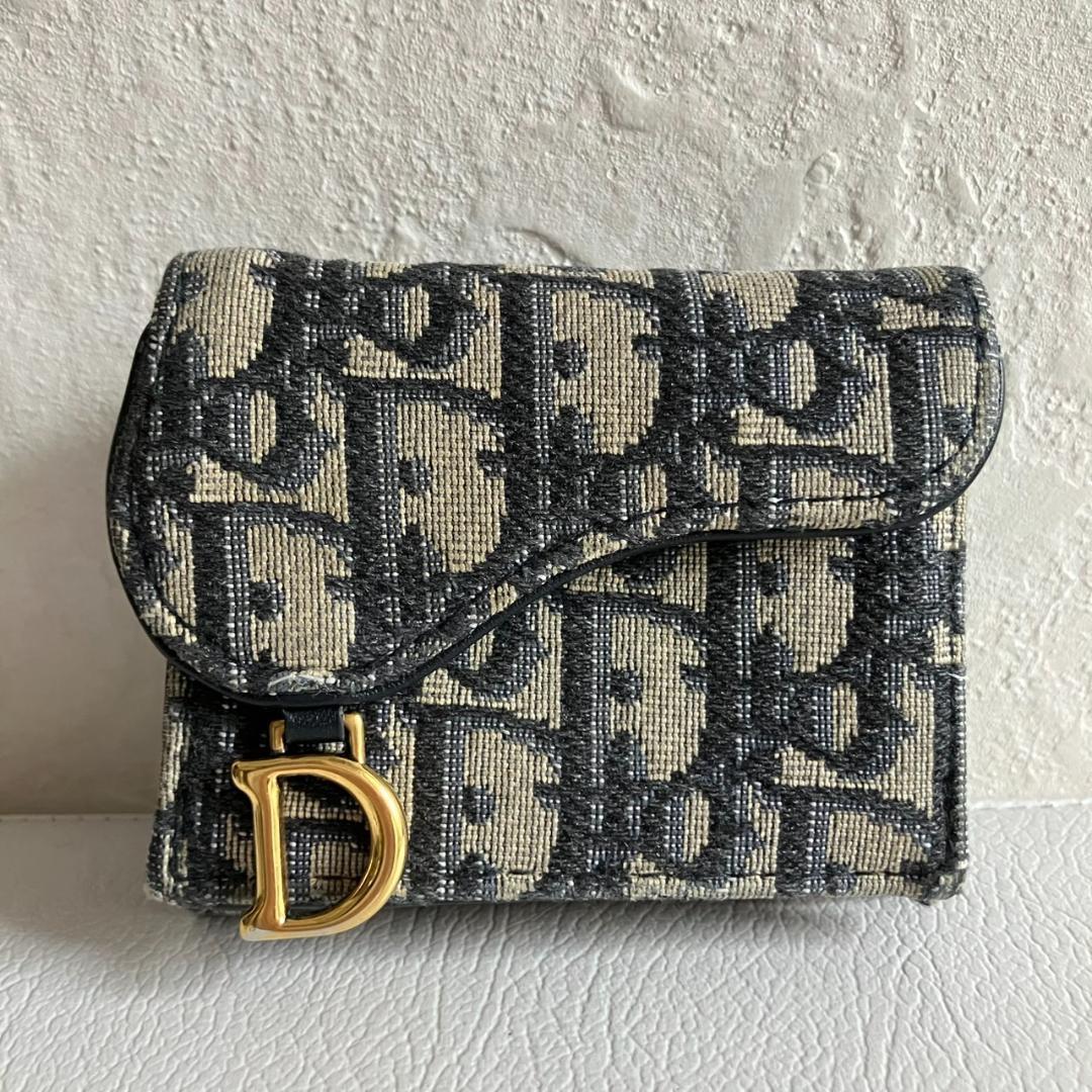 Dior サドル ミニウォレット 三つ折り財布 オブリーク