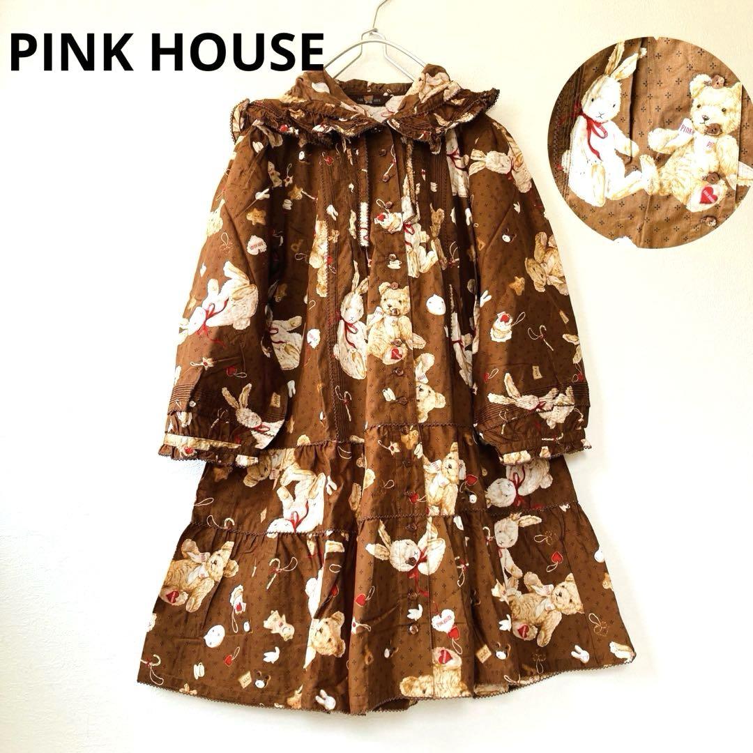 美品♡PINKHOUSE ピンクハウス プティシュクレうさぎ＆クマ柄