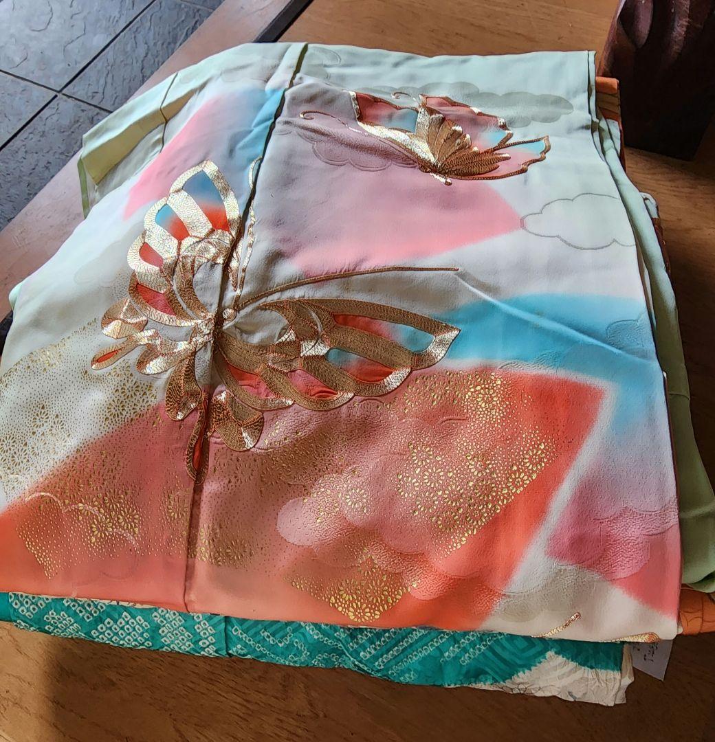 GT全て正絹振袖まとめて7枚セット豪華金駒刺繍絞り （ゴルフ