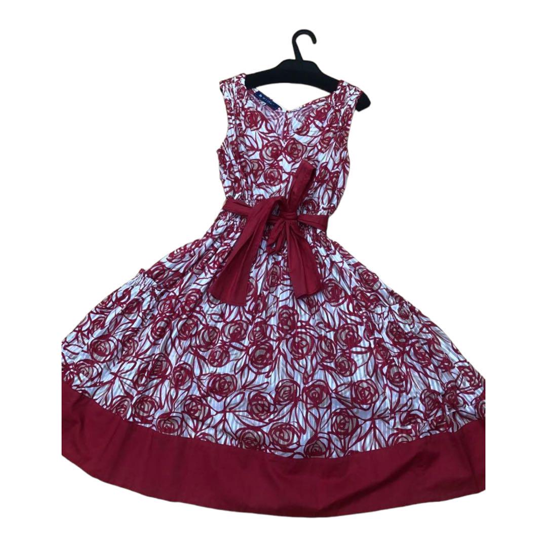 エムズグレイシー、ワンピース エムズグレイシー Tulip & Queen Anne's Lace Flower Dress