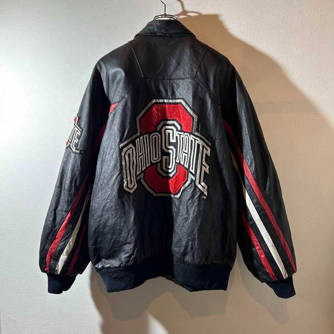90s vintage Ohiostate レザージャケット 本革 サイズXL（古着