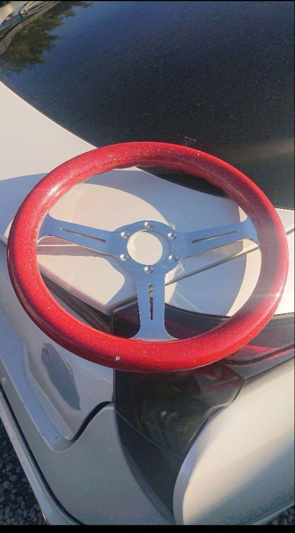 バニング街道レーサー等ウッドステアリングハン ドルラメ塗装 バニング街道レーサー等ウッドステアリングハン ドルラメ塗装