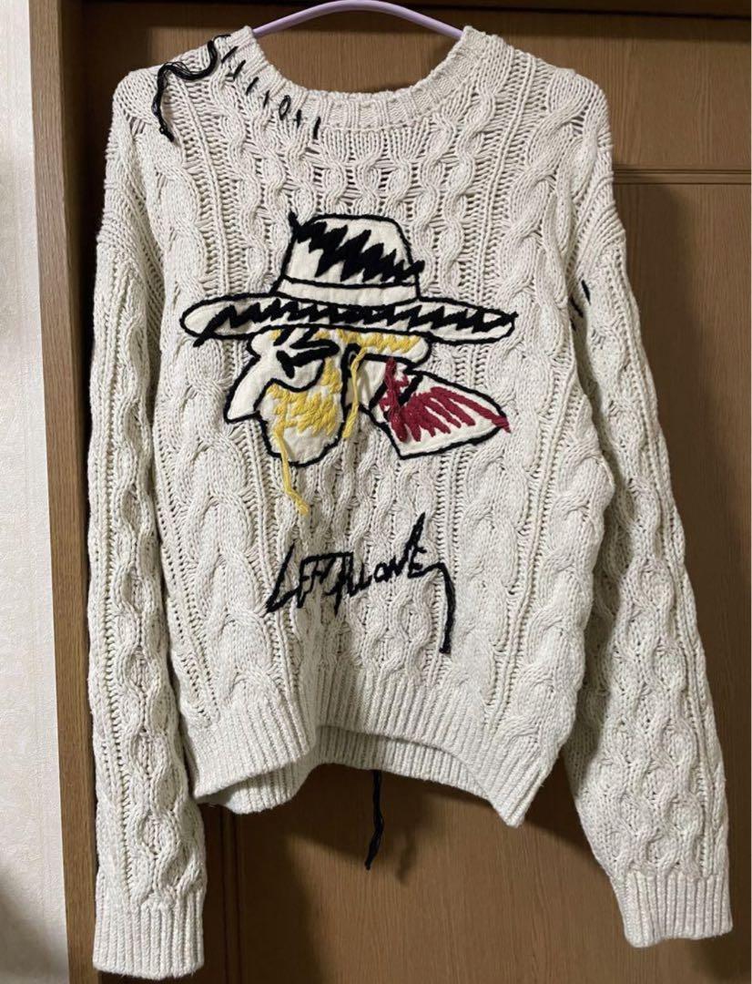 LEFT ALONE ICON ALAN KNIT レフトアローン セーター LEFT ALONE ICON ALAN KNIT レフトアローン セーター(ジップ