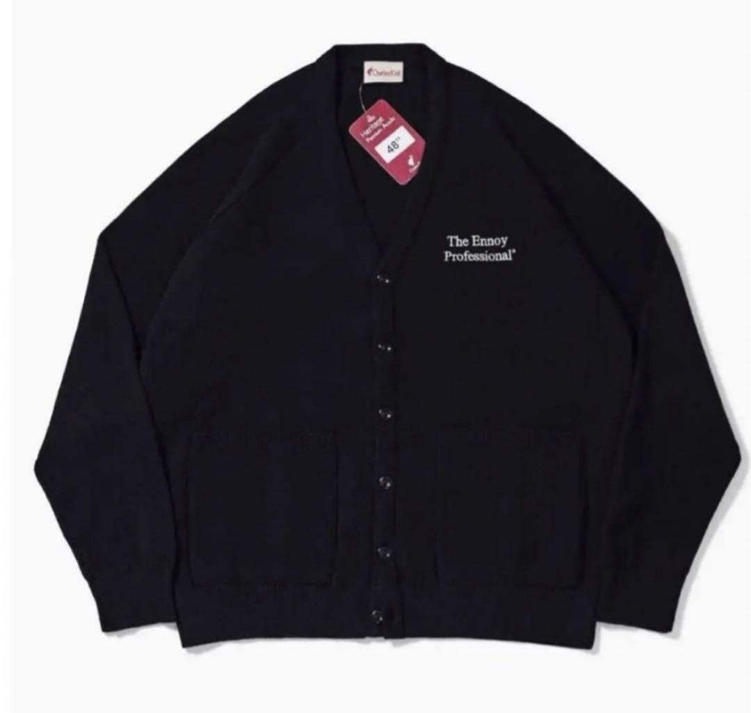 トップス ennoy BUTTON CARDIGAN M Lenon Cloud Knit Button Up Cardigan - Dark Pearl