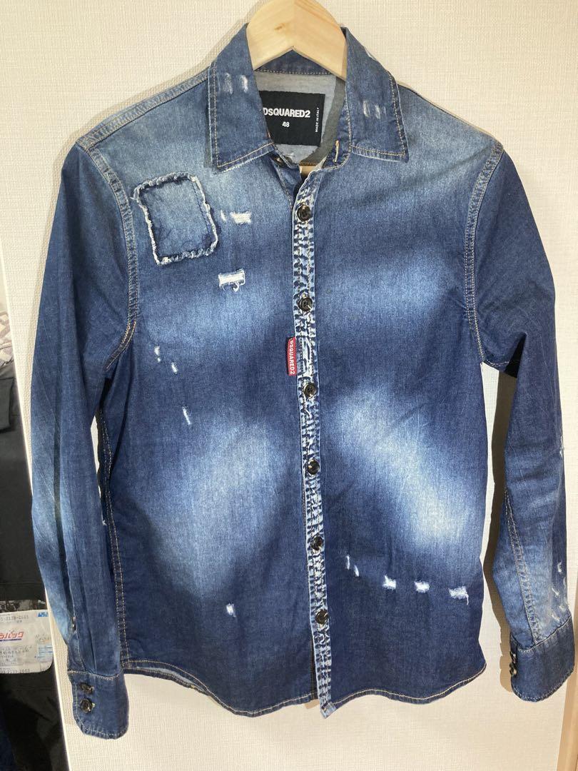 DSQUARED2 大人気デニムシャツ ストレッチ入り DSQUARED2 ディースクエアード デニムシャツ FASHION WESTERN