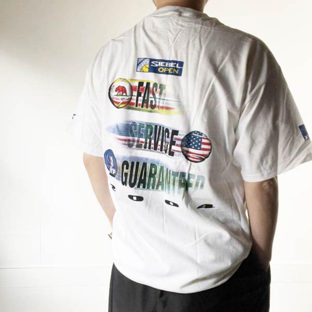 新品 2004年製 ATPツアー カリフォルニア ベア 半袖 Tシャツ 白 L 新品 2004年製 ATPツアー カリフォルニア ベア 半袖 Tシャツ 白
