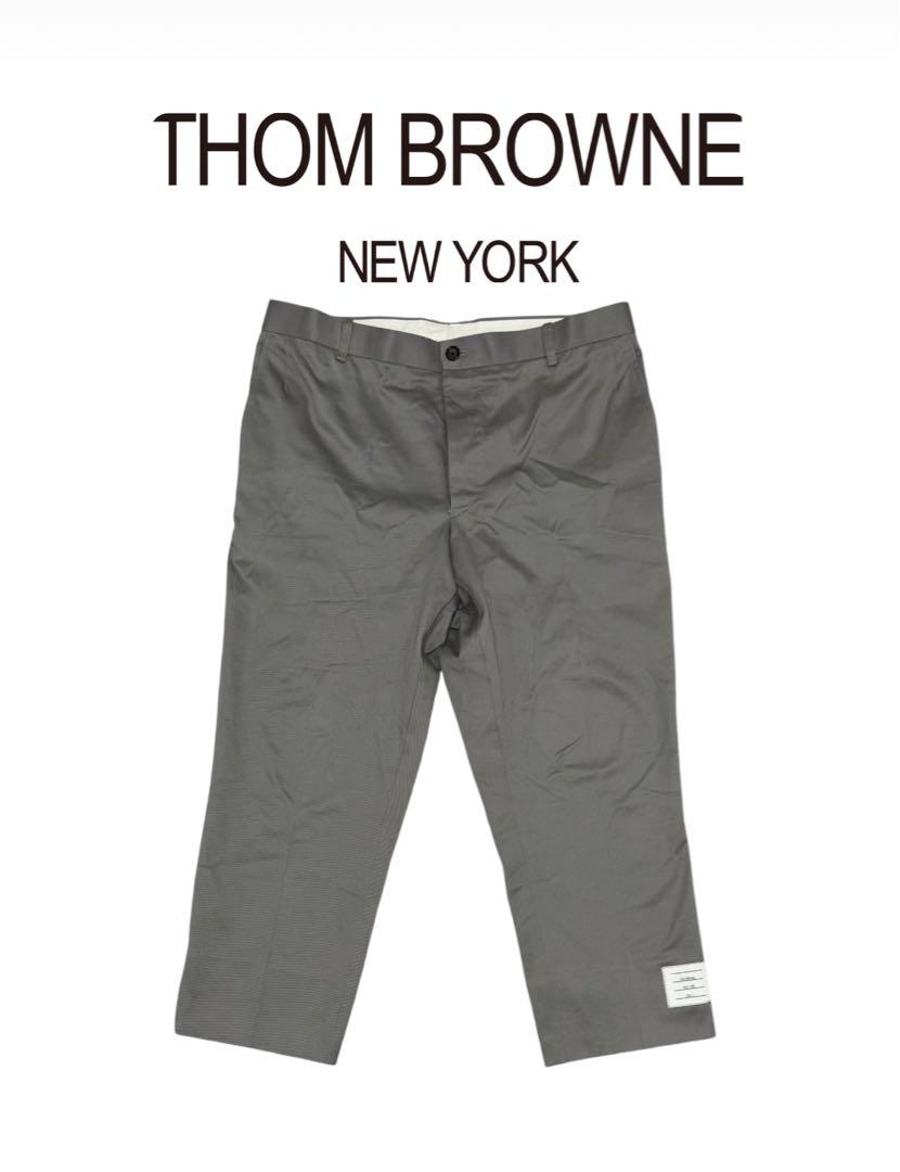 THOM BROWNEコットン トラウザーズパンツ スラックス グレー