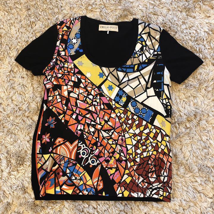 EMILIO PUCCI - エミリオプッチ EMILIO PUCCI ニット セーター タートルネック ウール シルクジャージー 総柄 トップス レディース I40 EMILIO PUCCI - エミリオプッチ EMILIO PUCCI ニット セーター
