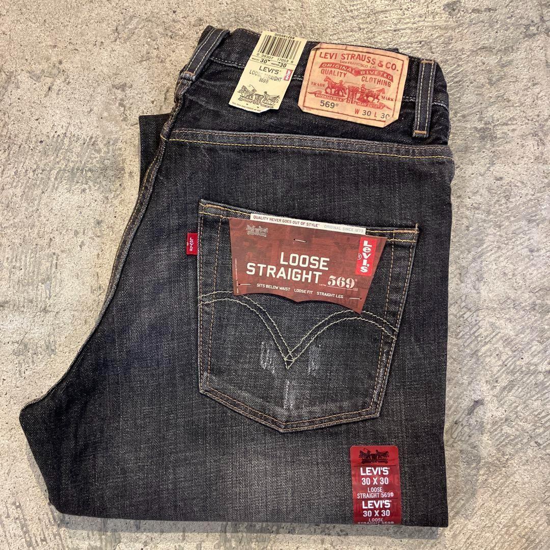 デッドストック Levi's 569 リーバイス デニム パンツ 黒 30x30
